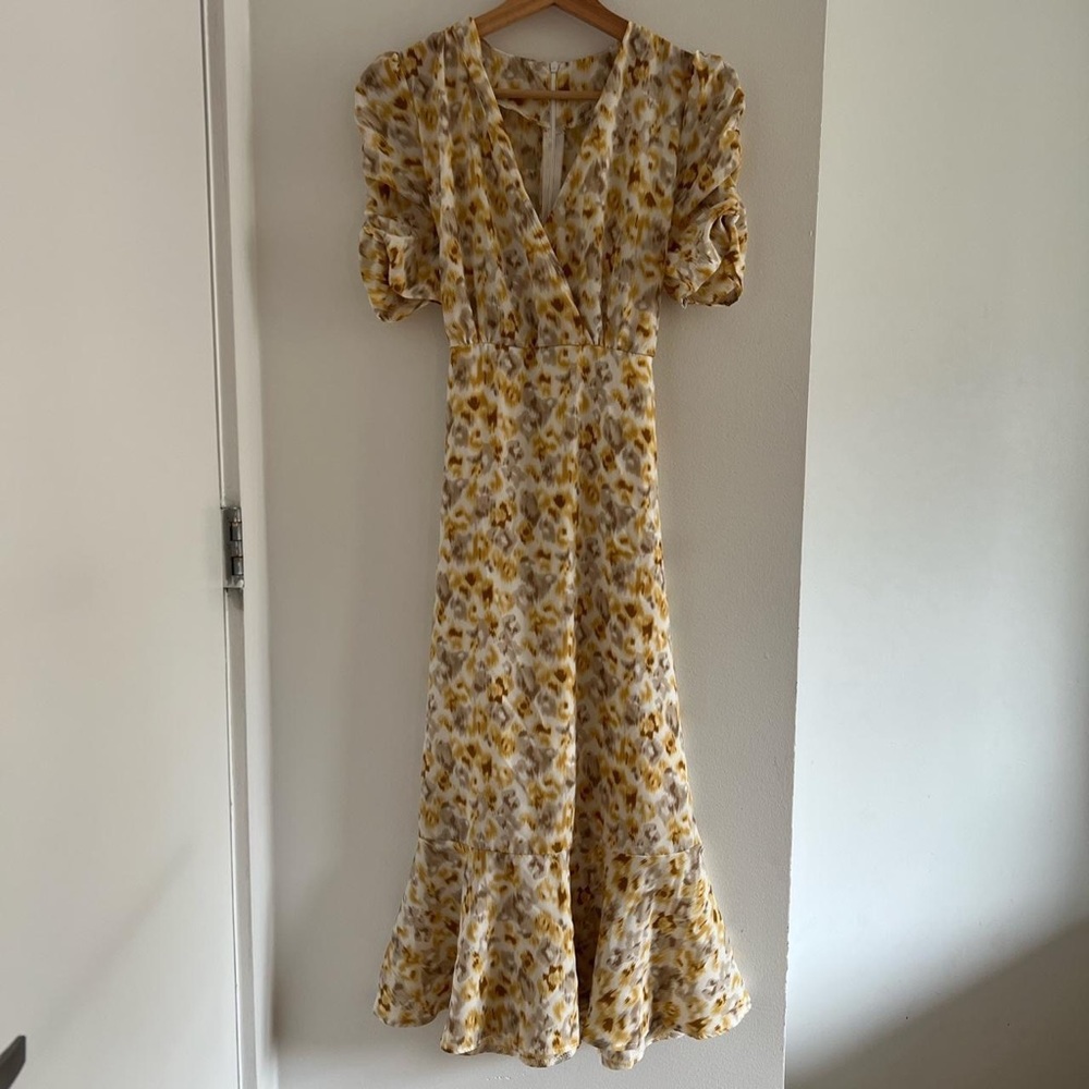 Yellow Wrap-Style Dress